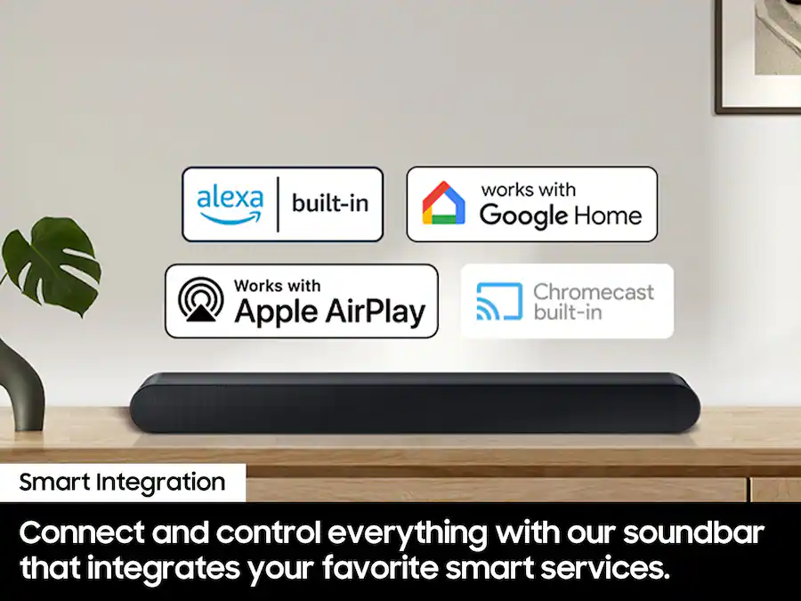 Samsung - HW-S60D 5.0 Channel S-Series All-in-one Soundbar, Dolby Atmos and Q-Symphony - Black